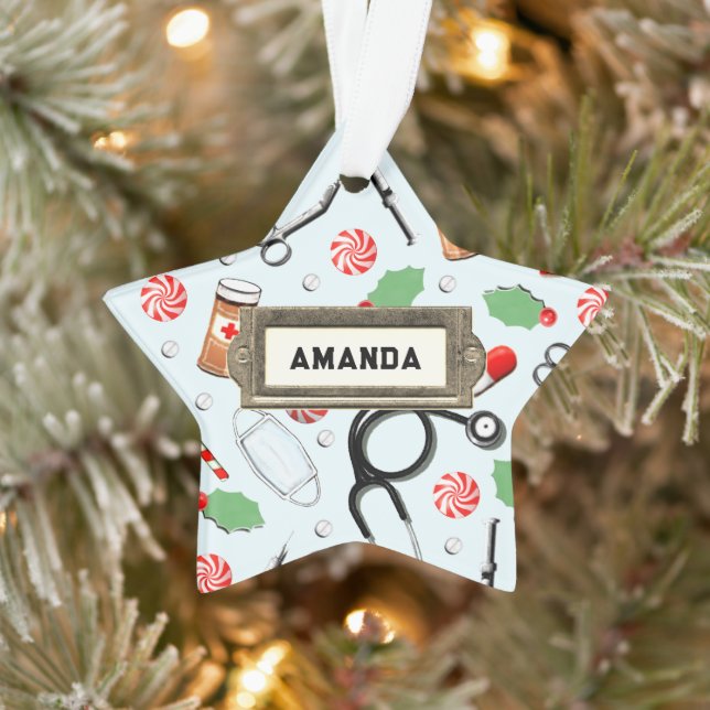 Nurse Christmas Holiday Keepsake Ornament (Tree)
