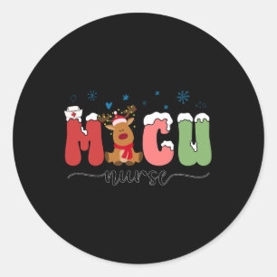 Nurse Christmas Men Women Medical Intensive Care U Classic Round Sticker
