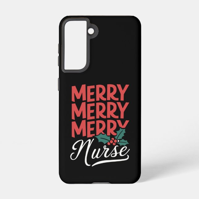 Nurse Christmas Merry Nurse Nursing Gifts Holiday Samsung Galaxy Case (Back)
