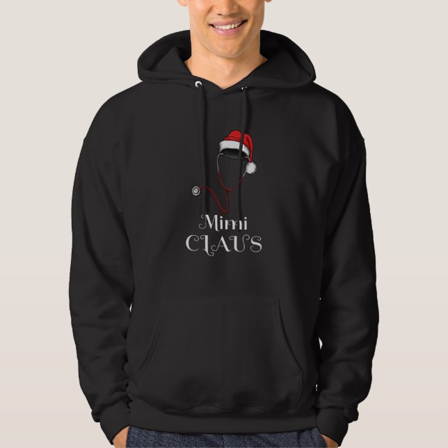 Nurse Christmas Mimi Claus Matching Pajama Santa H Hoodie (Front)