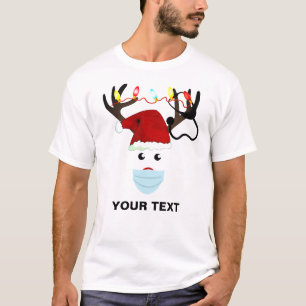 Nurse Christmas Reindeer With Stethoscope T-Shirt