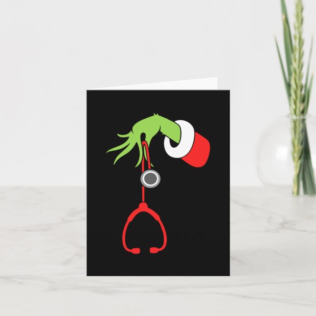 nurse christmas stethoscope nurses xmas pajamas pj card (Front)