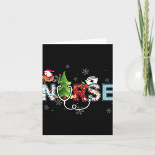 Nurse Christmas Stethoscope Nurses Xmas Pajamas Pj Card