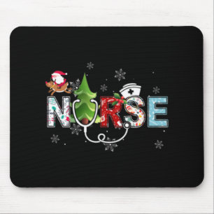 Nurse Christmas Stethoscope Nurses Xmas Pajamas Pj Mouse Pad