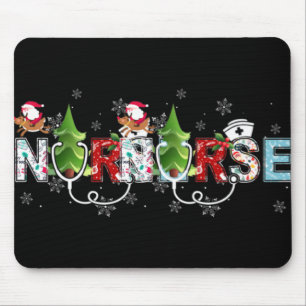 Nurse Christmas Stethoscope Nurses Xmas Pajamas Pj Mouse Pad