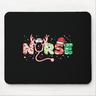 Nurse christmas stethoscope nurses xmas scrub top mouse pad