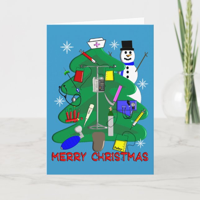 Nurse Christmas T-Shirts and Gifts Holiday Card (Front)