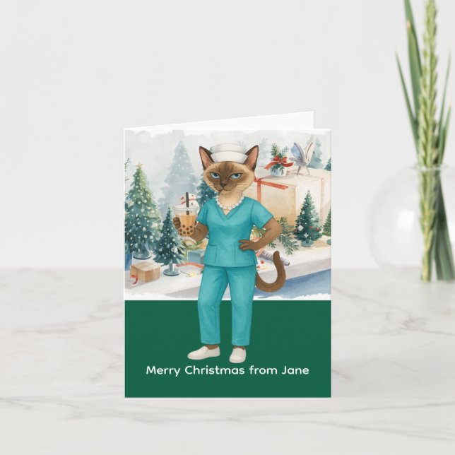 Nurse Christmas time at working place  Card (Front)