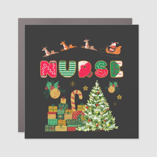 Nurse Christmas Tree Nursing RN Registered X_Mas  Car Magnet