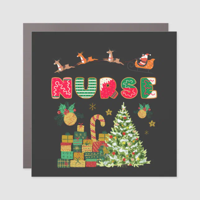 Christmas Tree Rnp Nurse Christmas Tree Nursing RN Registered X-Mas Car Magnet | Zazzle