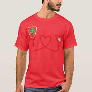 Nurse Christmas Tree Snowflake Stethoscope Cool X- T-Shirt
