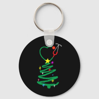 Nurse Christmas Tree Stethoscope Nurses Xmas Scrub Keychain