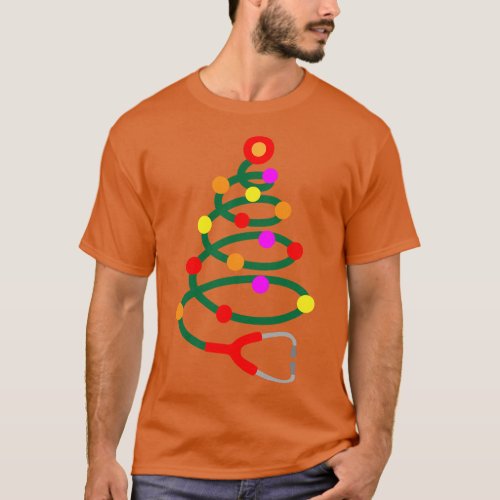 Nurse Christmas Tree Stethoscope Nurses Xmas Scrub T_Shirt
