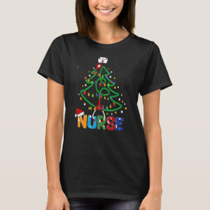 Nurse Christmas Tree Stethoscope RN LPN Scrub Nurs T-Shirt