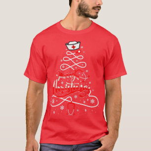 Nurse Christmas Tree Stethoscope RN LPN Scrub Nurs T-Shirt