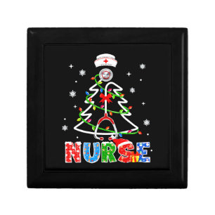 Nurse Christmas Tree Stethoscope RNLPN Scrub Gift Box
