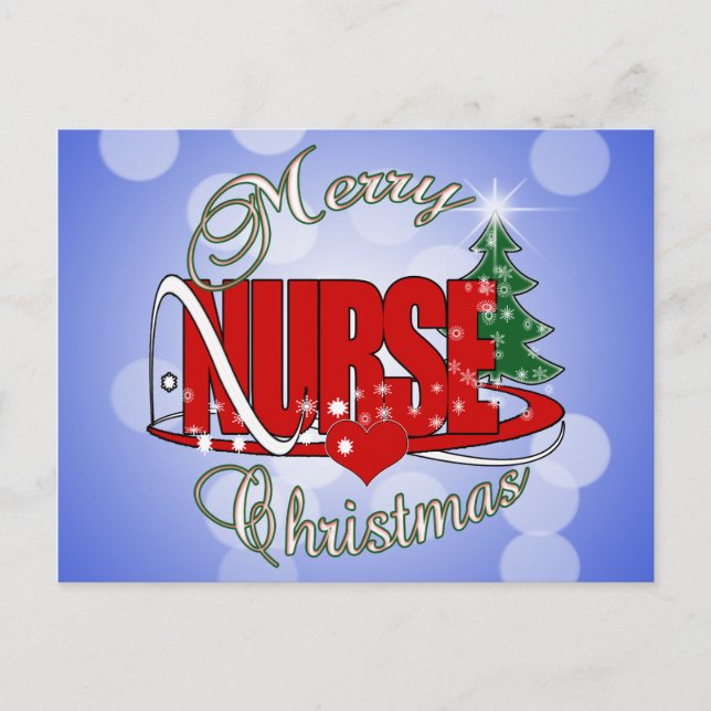 NURSE CHRISTMAS XMAS HOLIDAY POSTCARD (Front)