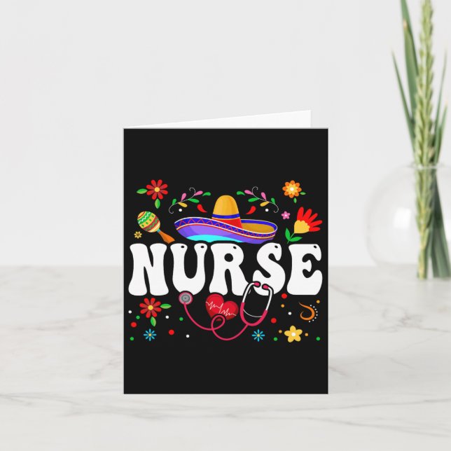 Nurse Cinco De Mayo Mexican  Card (Front)