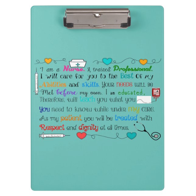 Nurse Clipboard Nurse Quotes #2 (Front)