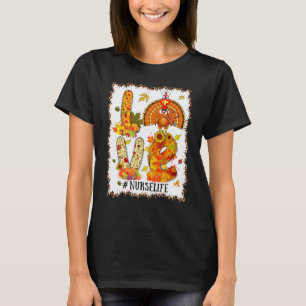 Nurse Cna Caregiver Thanksgiving Autumn Fall Turke T-Shirt