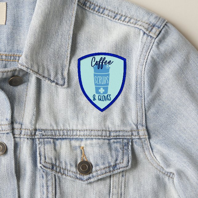 Nurse Coffee Scrubs and Gloves Patch (On Jacket)