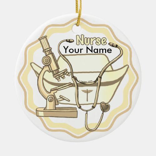 Nurse Collage custom name  Ceramic Ornament