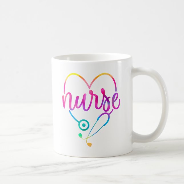 Nurse Colorful Stethoscope Coffee Mug (Right)