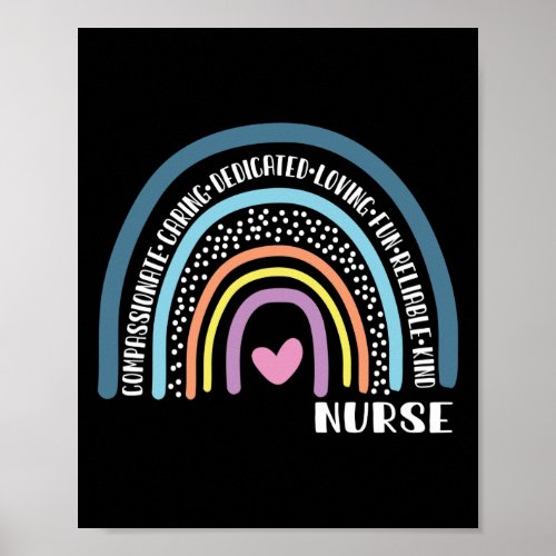Nurse Compassionate Caring Dedicated Loving Fun Poster
