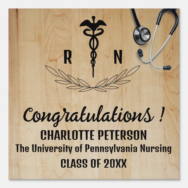 Nurse Congratulation Wooden Graduation Yard Sign (Front)