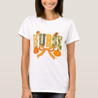Nurse coquette fall｜nurse pumpkin png｜nurse fall T-Shirt