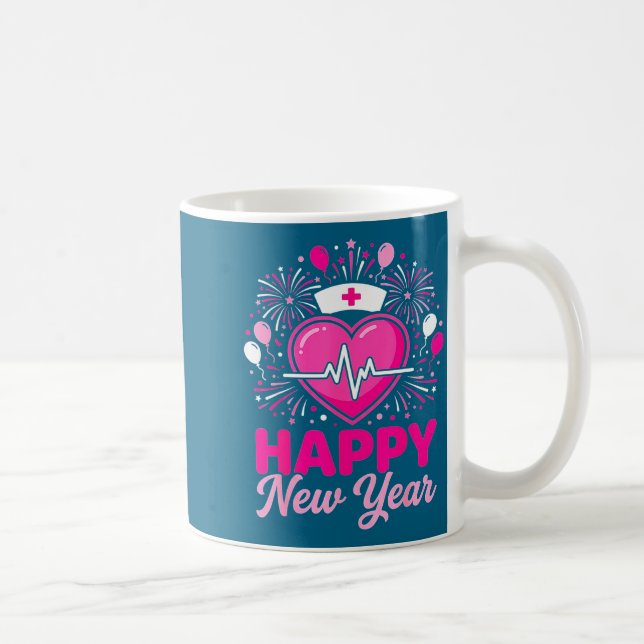 Nurse Crew Heartbeat Nye Countdown Party Year Happ Coffee Mug (Right)