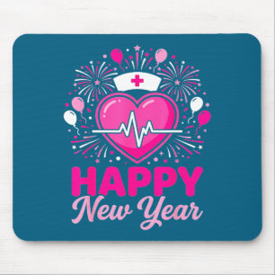 Nurse Crew Heartbeat Nye Countdown Party Year Happ Mouse Pad
