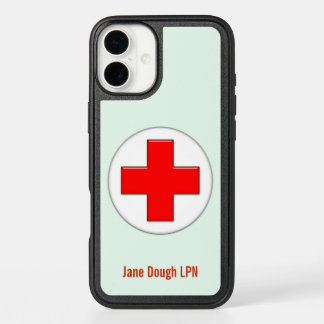 Nurse Cross Name Template iPhone 16 Plus Case