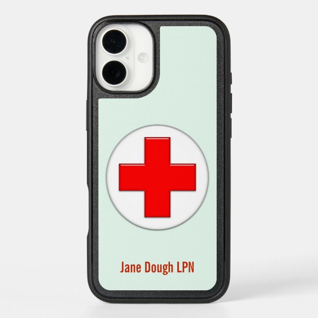 Nurse Cross Name Template Otterbox iPhone Case (Back)