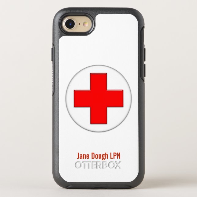 Nurse Cross Name Template Otterbox iPhone Case (Back)