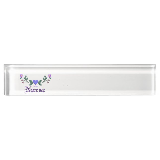 Nurse Cross Stitch Print Name Plate (Front)