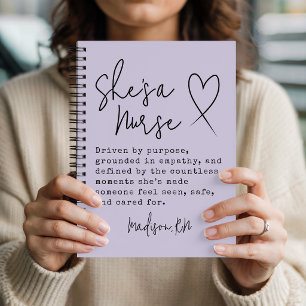 Nurse   Custom Modern Script Nursing Student Grads Notebook