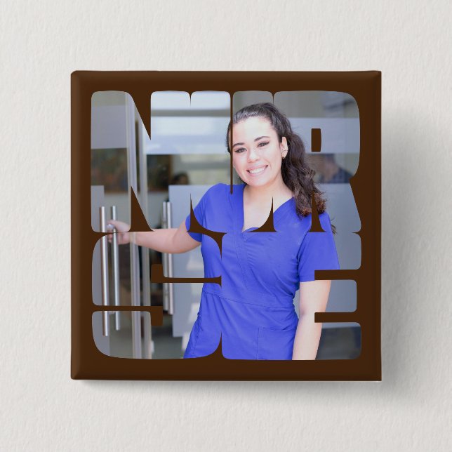 nurse custom photo square button (Front)