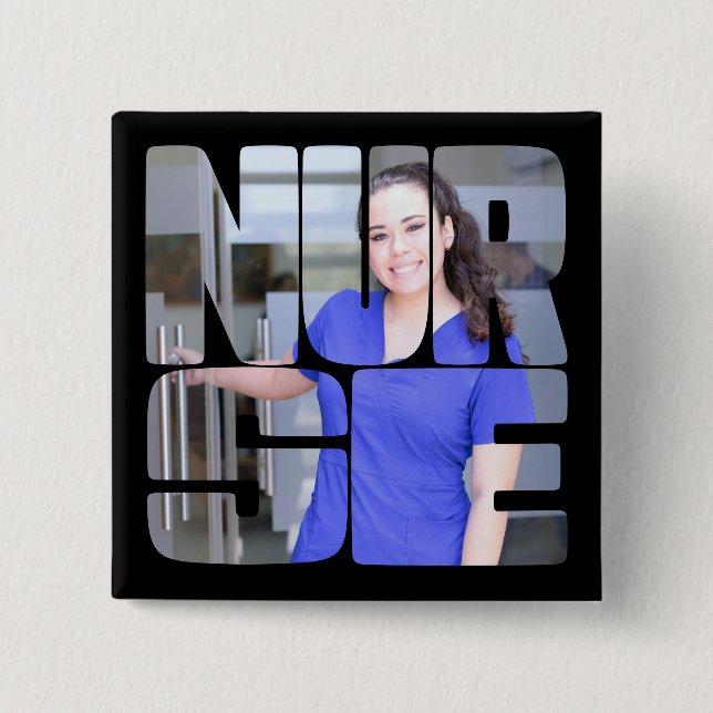 nurse custom photo square button (Front)