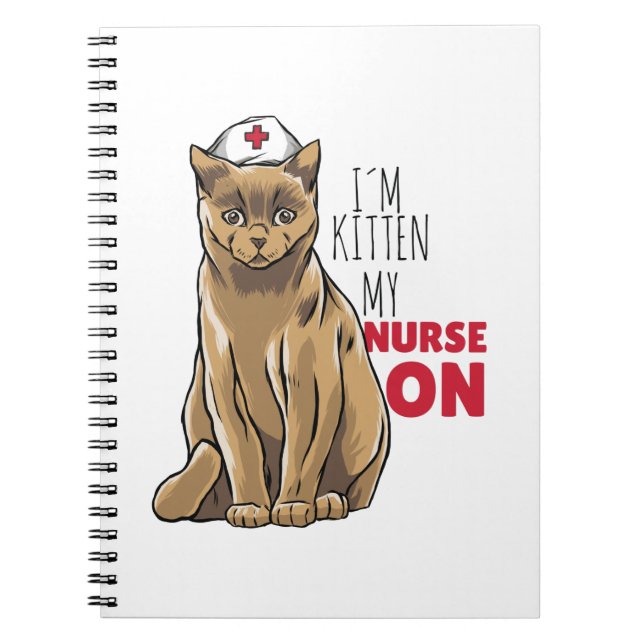 Nurse Cute Kitten Notebook (Front)