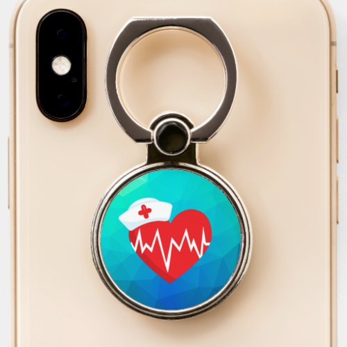 Nurse Cute Nursing Heartbeat Red Heart Gift Phone Ring Stand