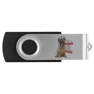 Nurse Cute Pug Puppy Flash Drive