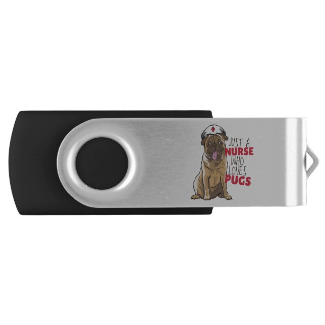 Nurse Cute Pug Puppy Flash Drive (Front)