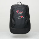 Nurse cute stethoscope w/ red heart & name custom port authority® backpack Nurse cute stethoscope w/ red heart & name custom port authority® backpack