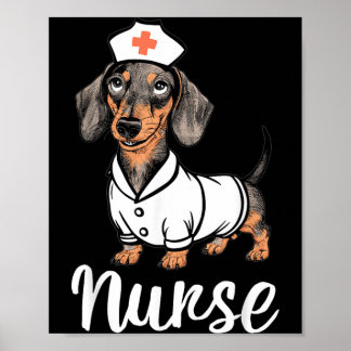 Nurse Dachshunds In Costumes Adorable Nurse Poster