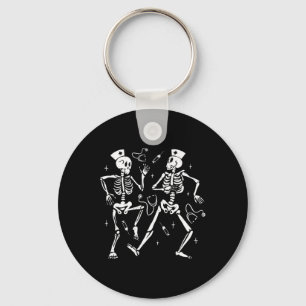 Nurse Dancing Skeleton Halloween Skeleton Costume Keychain