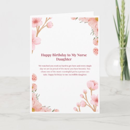 Nurse Daughter Birthday Card — Happy Birthday