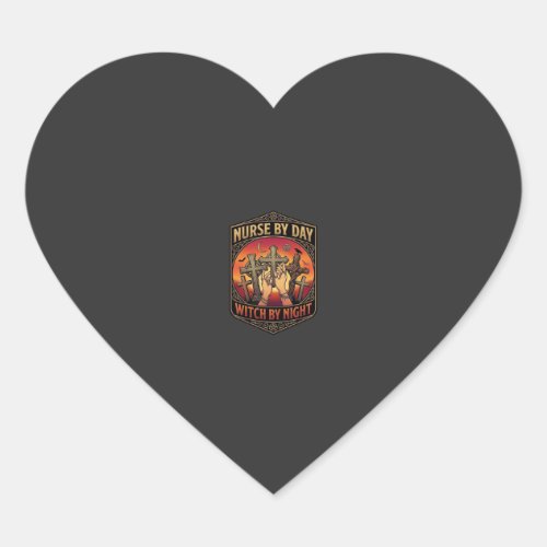 Nurse Day Witch Night Cross Hands Halloween_1 Heart Sticker