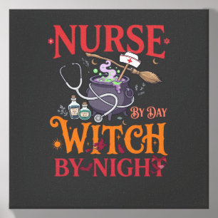 Nurse Day Witch Night Halloween Cauldron Stethosco Canvas Photo Tile