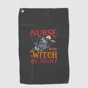 Nurse Day Witch Night Halloween Cauldron Stethosco Golf Towel